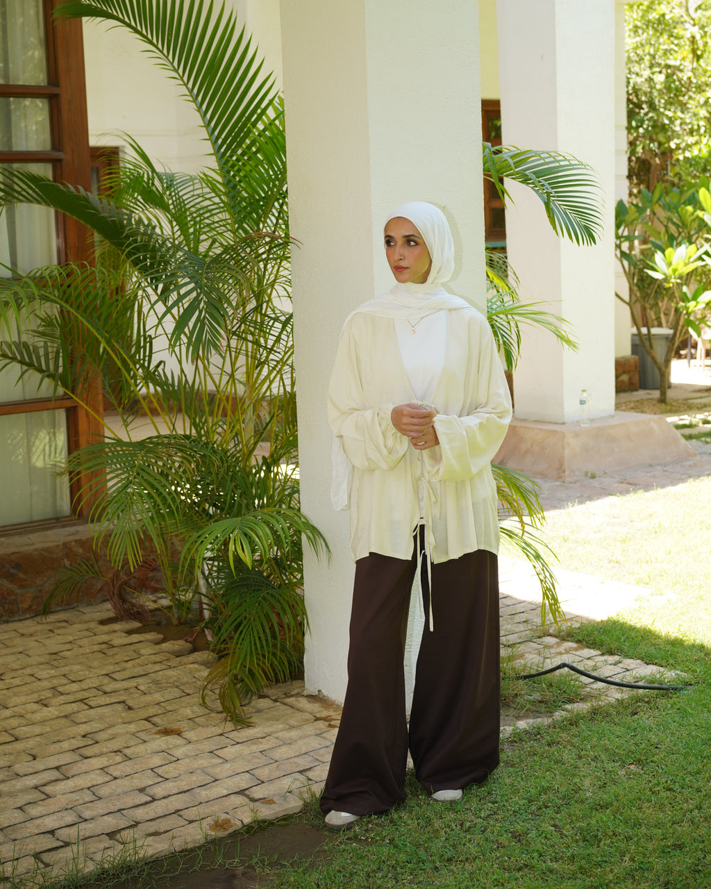 "Salasa" Wide-Leg Pants — Unisex (Coffee Bean)