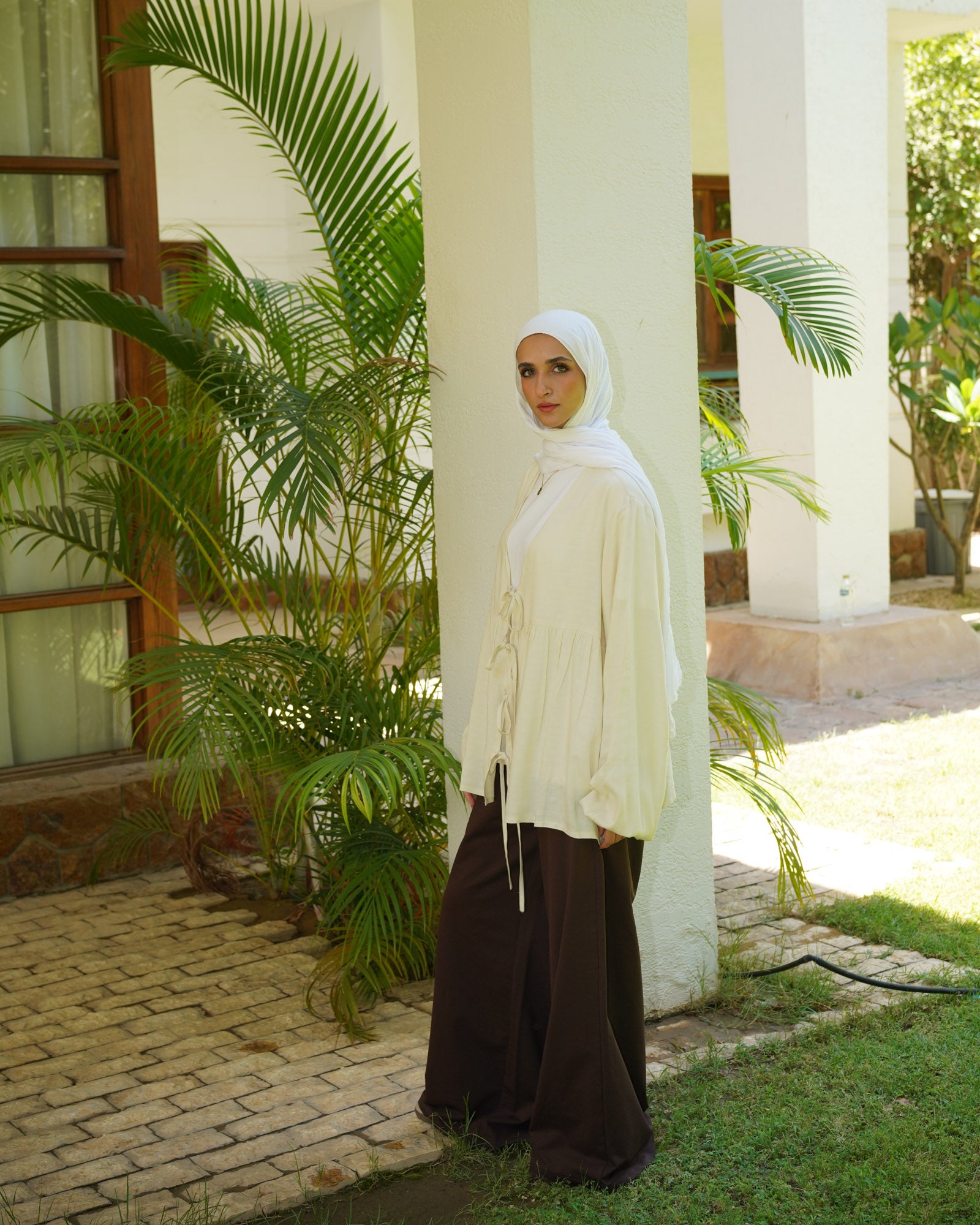 "Salasa" Wide-Leg Pants — Unisex (Coffee Bean)