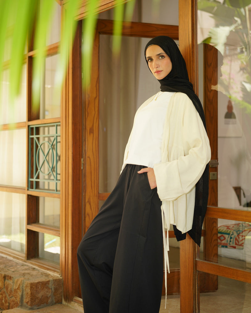"Salasa" Wide-Leg Pants — Unisex (Black)