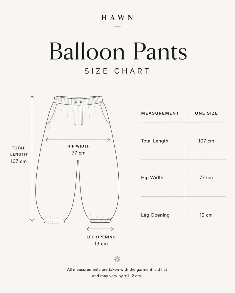 Balloon-Fit Pants — Unisex (Beige)