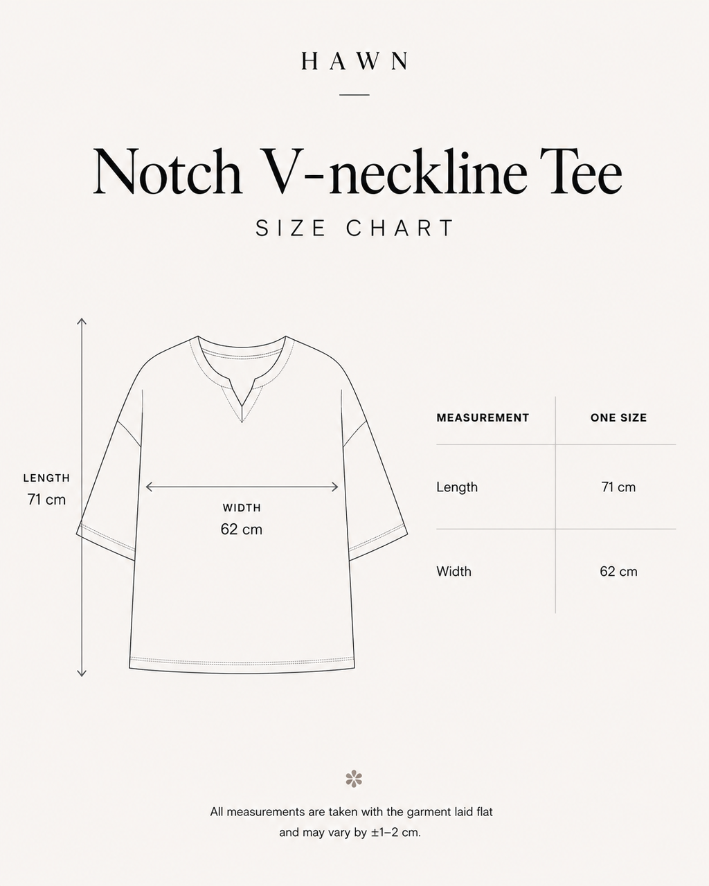 Notch V-neckline Tee (Apricot)