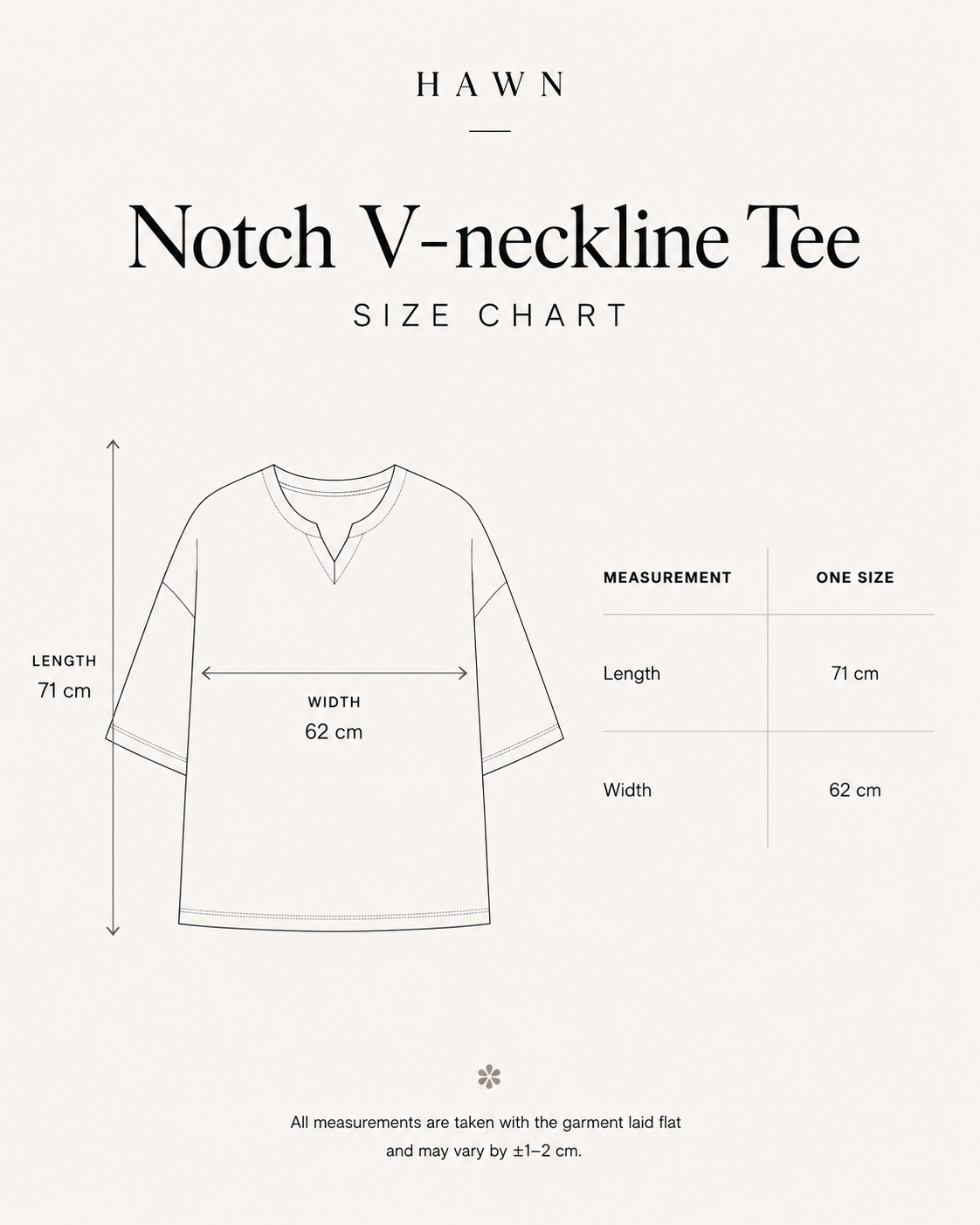 Notch V-neckline Tee (Apricot)