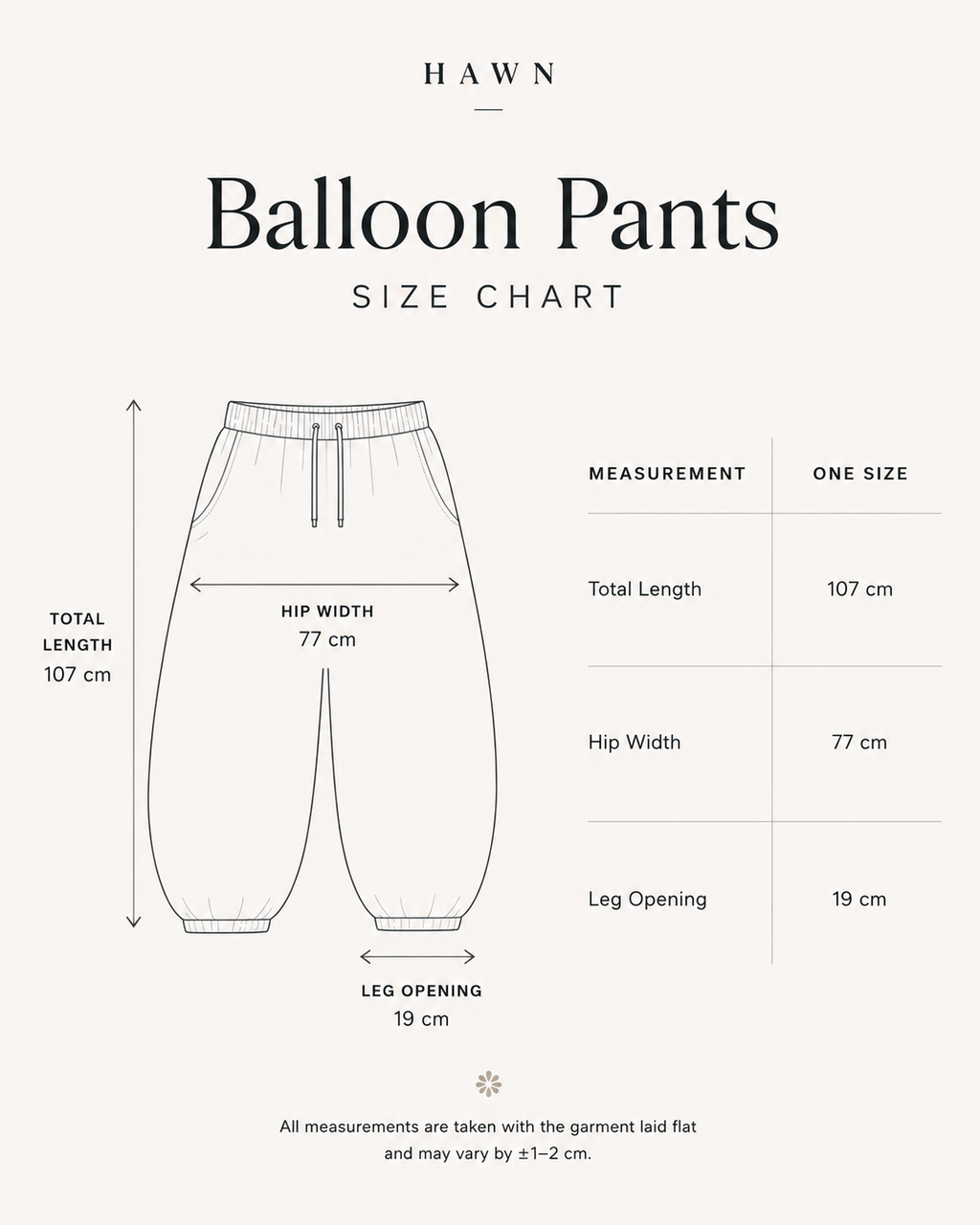 Balloon-Fit Pants — Unisex (Beige)