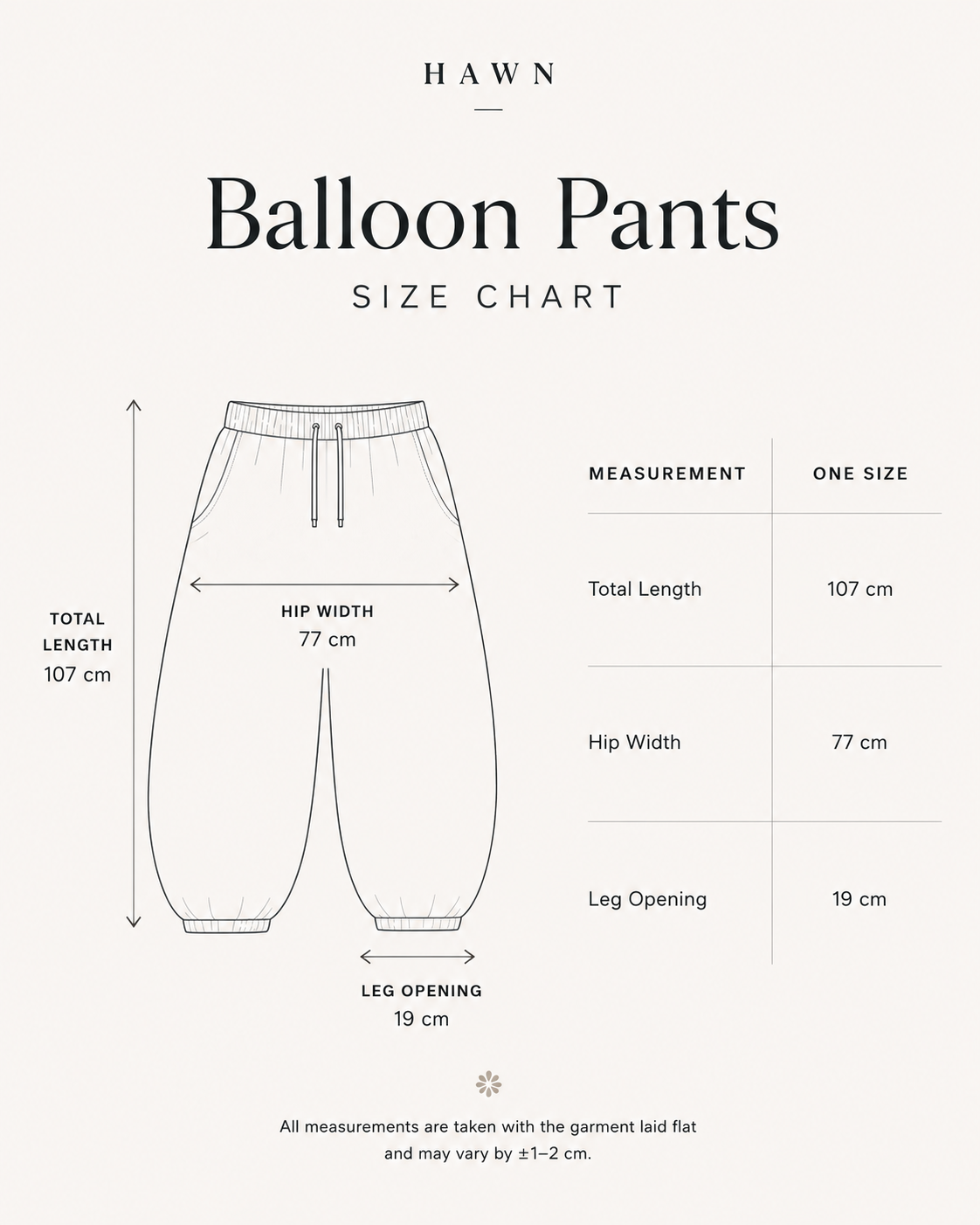Balloon-Fit Pants — Unisex (Beige)