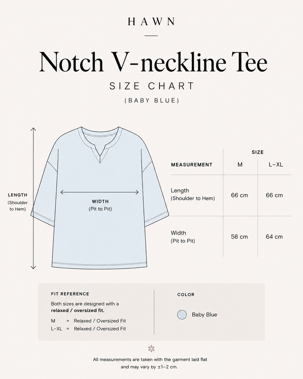 Notch V-neckline Tee (Baby Blue)