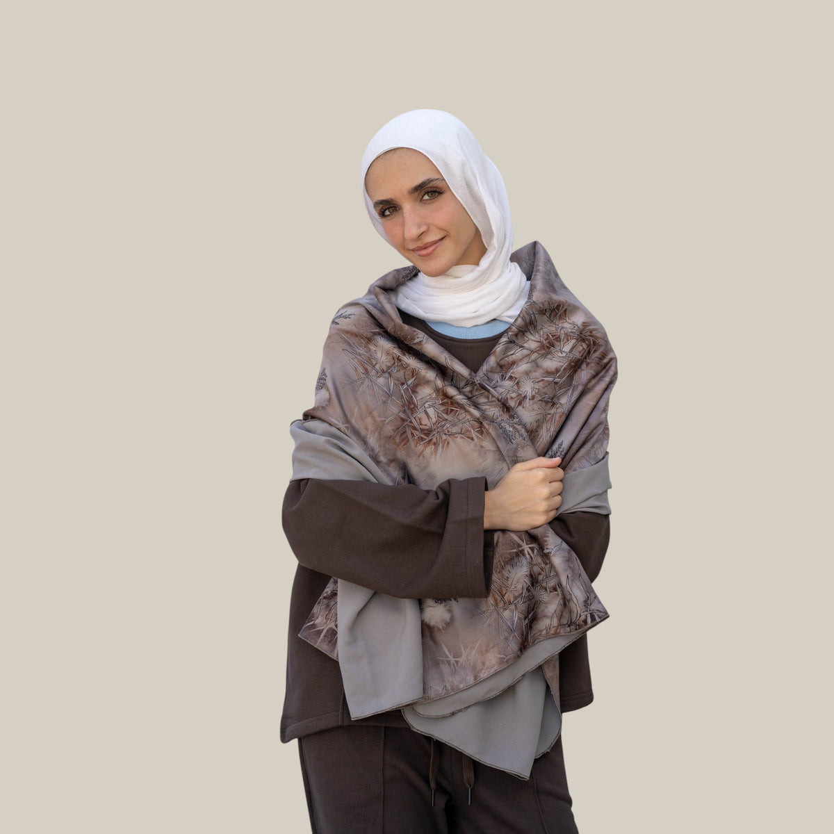 Botanical Print Shawl  " شال النقشة النباتية "