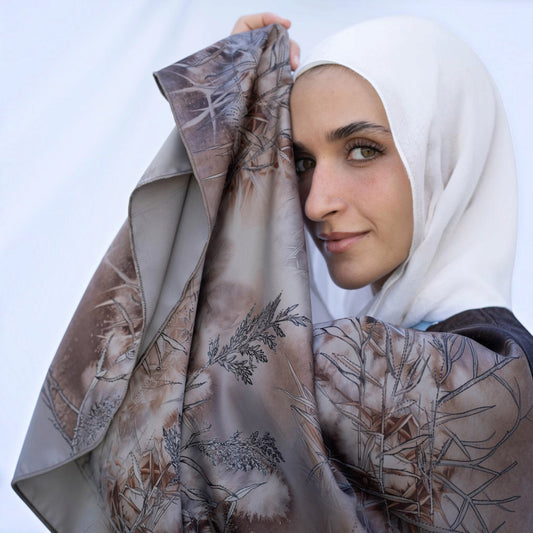Botanical Print Shawl  " شال النقشة النباتية "
